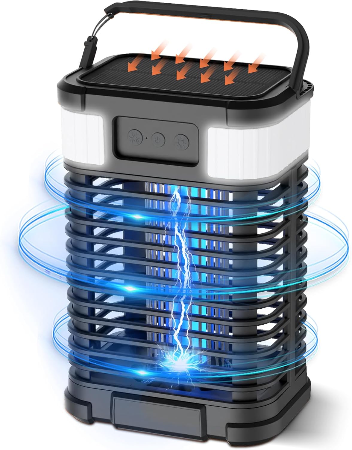 Mosquito Zapper, Solar Bug Zapper 4200V Cordless & Rechargeable Bug Zapper Outdoor with LED Light, Portable Waterproof Electric Fly Zapper with Hook, for Patio Camping Backyard Garden