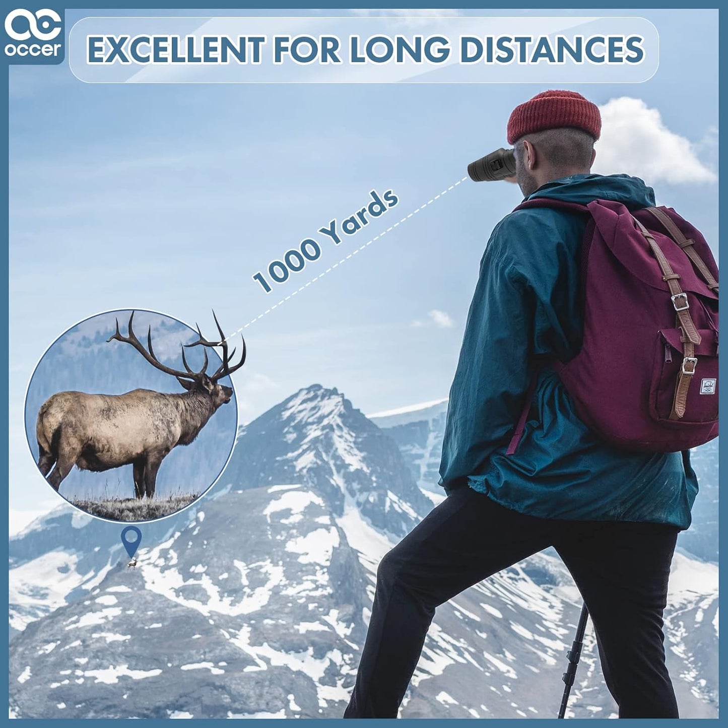 Occer 12x25 Compact Binoculars for Adults Kids, Small Binoculars with Large View Clear Low Light Vision,High Power Lightweight Binocular Easy Focus for Hunting, Bird Watching, Travel, Hiking,Sports