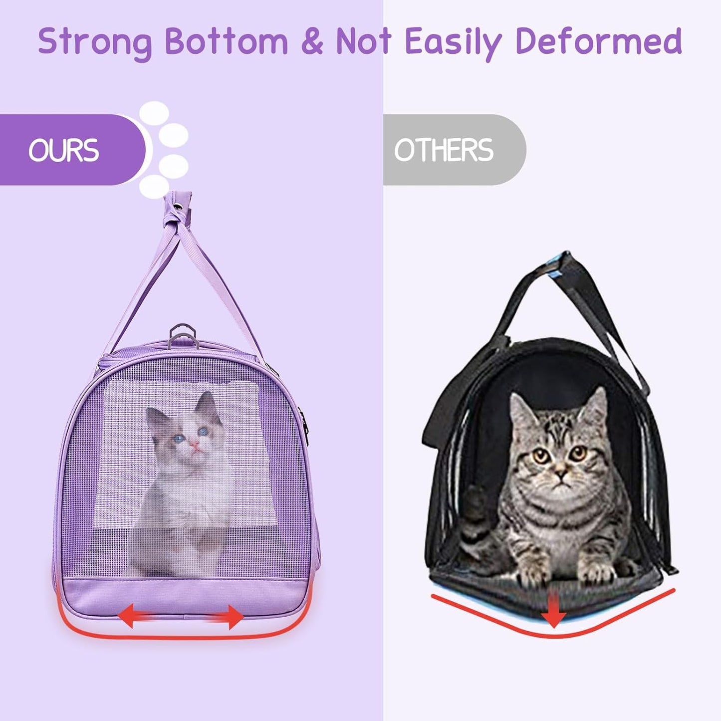 BurgeonNest Cat Carriers for Medium Cats Under 25 lbs, Pet Carrier for Cats with Unique Side Bag,Top Load Small Pet Carrier Soft-Sided Escape Proof with 4 Ventilated Windows