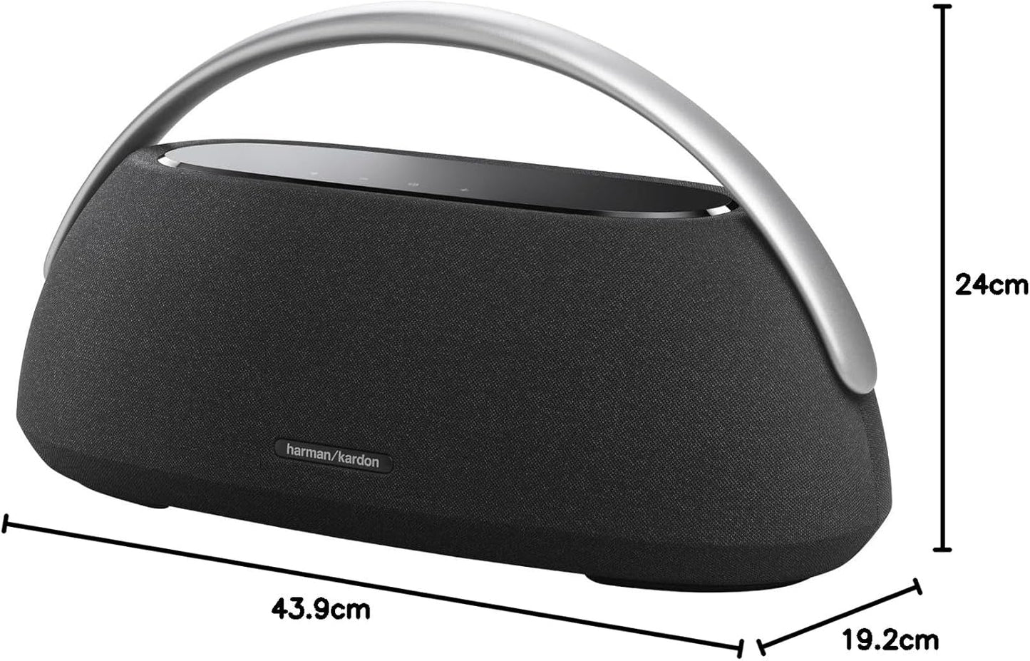 Harman Kardon Go + Play 3 - Portable Bluetooth Speaker with Aluminum Handle & USB Charging Port - Black