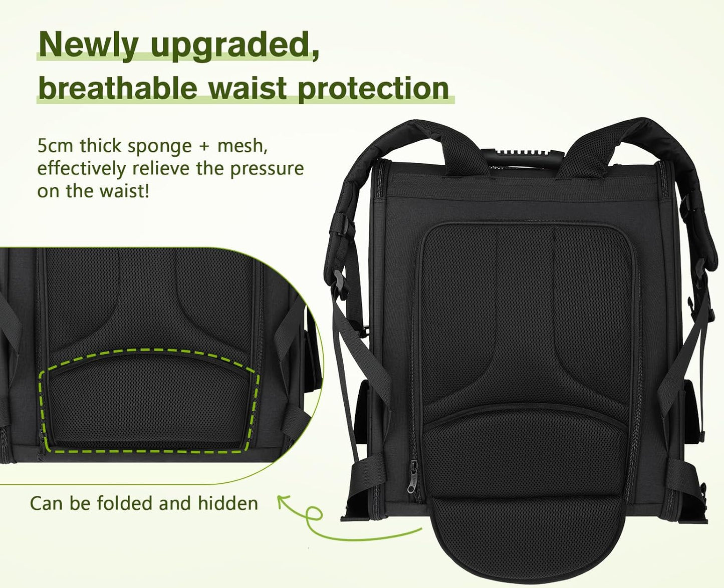 Pecute Pet Carrier Backpack, Dog Carrier Backpack Expandable with Breathable Mesh for Pets <6kg, Pet Backpack Carrier for Hiking Travel Camping Outdoor