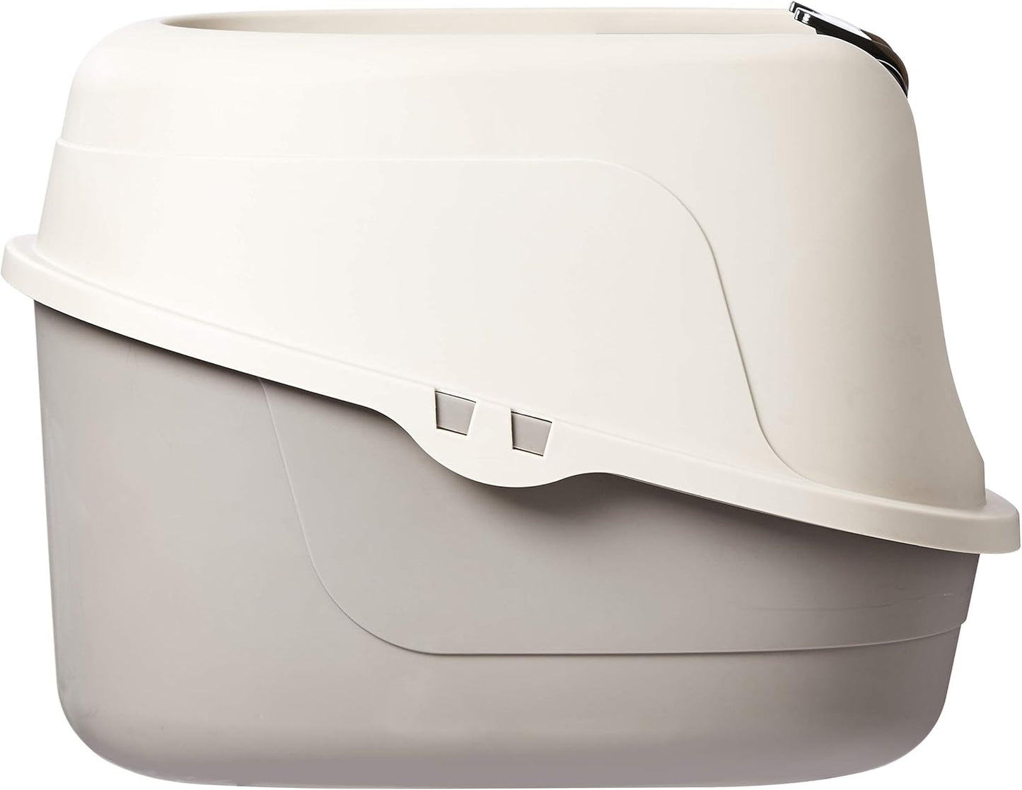 No-Mess Hooded Enclosed Cat Litter Box, Large, Multicolor, 24 in x 18 in x 17 in