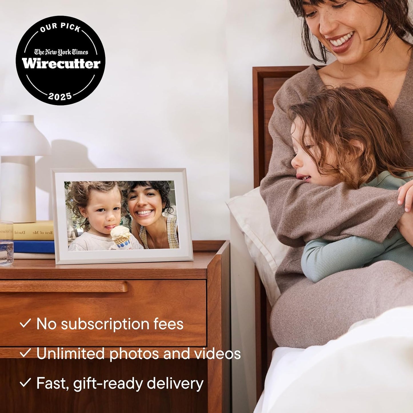 Aura Aspen 12" Digital Photo Frame - Black with Paper Mat