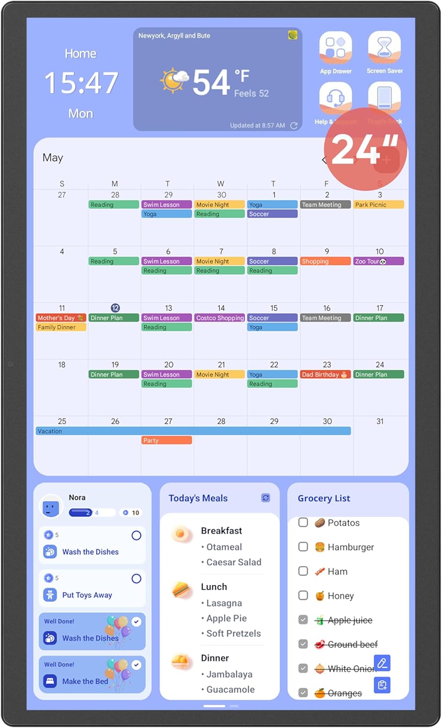 Purilite Select 32-Inch Digital Wall Calendar