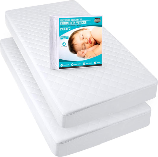 Purilite Select Waterproof Crib Fitted Mattress Protector (Pack of 2)