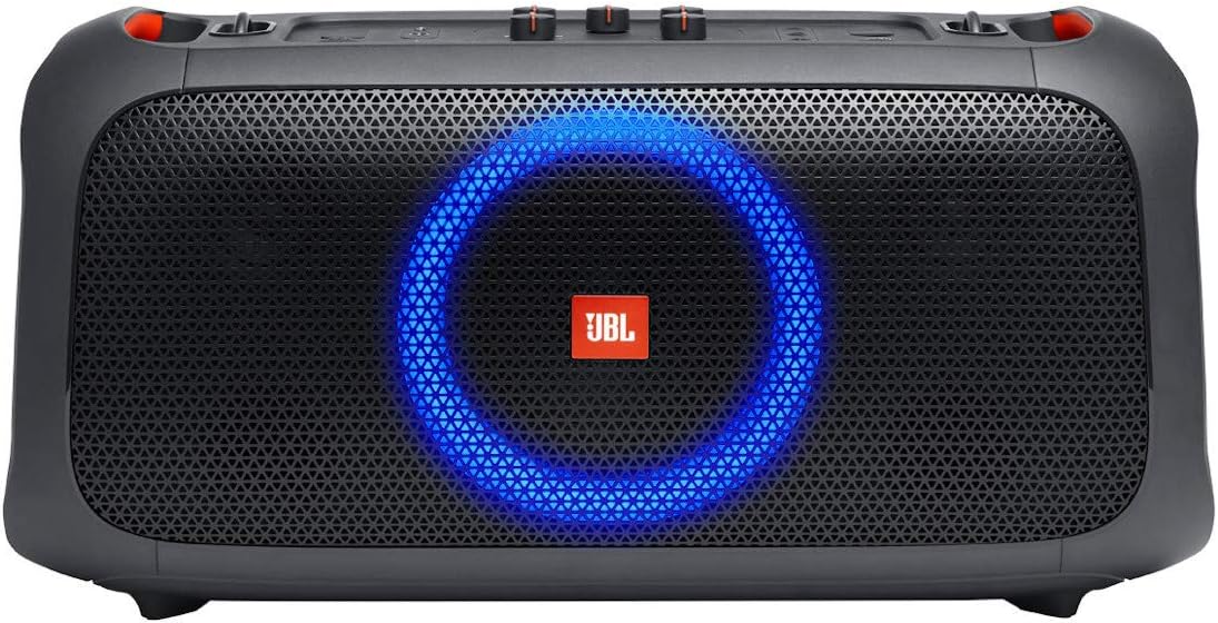 JBL PartyBox On-The-Go Essential - Portable Party Speaker with Built-in Lights and Wireless mic, Amazing JBL Pro Sound, IPX4 splashproof Protection, 6 Hours of Playtime, Convenient Shoulder Strap