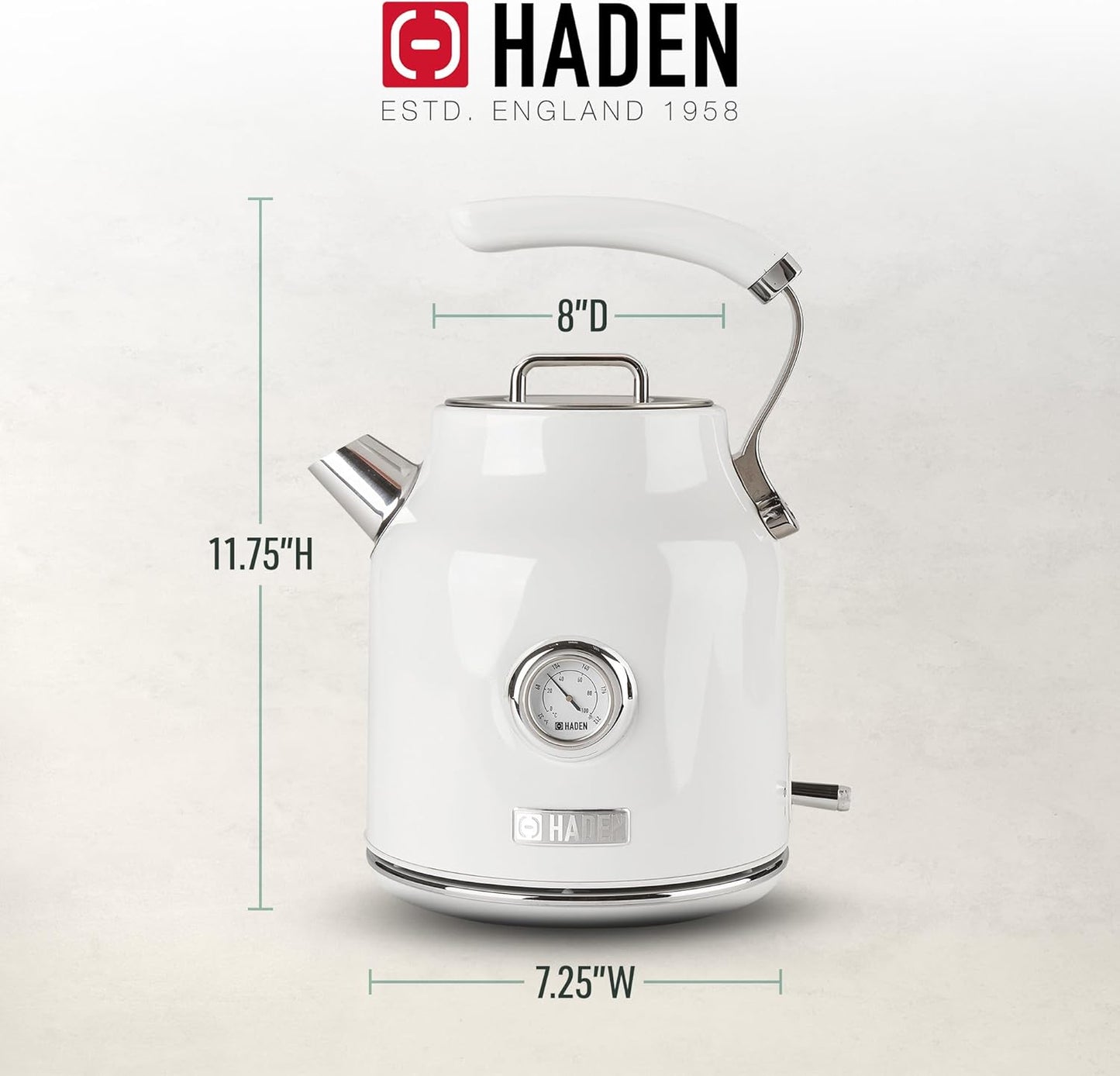Haden Dorset 75070 Retro Stainless Steel Tea Kettle, 1500W Hot Water Kettle Electric Kettles for Boiling Water, 1.7L Black/Copper Electric Tea Kettles Automatic Shut Off, Boil-Dry Protection Tea Pots