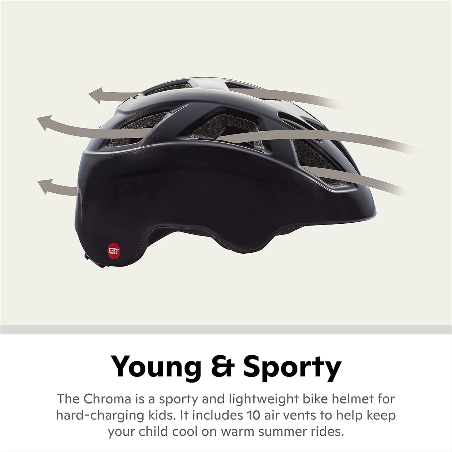 Schwinn Chroma ERT Child Bike Helmet, Fits Head Circumferences 48-54 cm, Small, Black