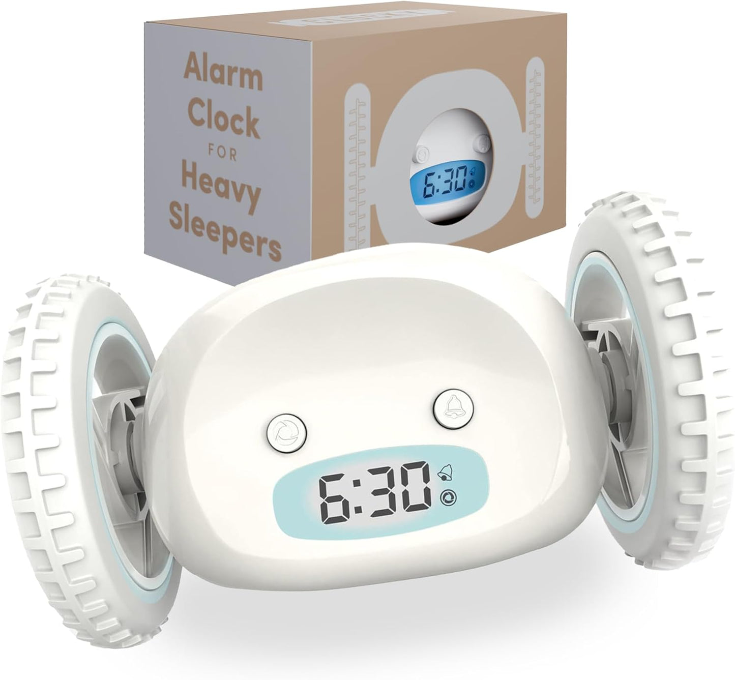 CLOCKY Extra Super Loud Alarm Clock for Heavy Sleepers Adults Kids Teens Bedroom, Move Jump Roll Run Away Easy to Set Smart Digital Alarm Clock Funny Gag Gift (Chrome)
