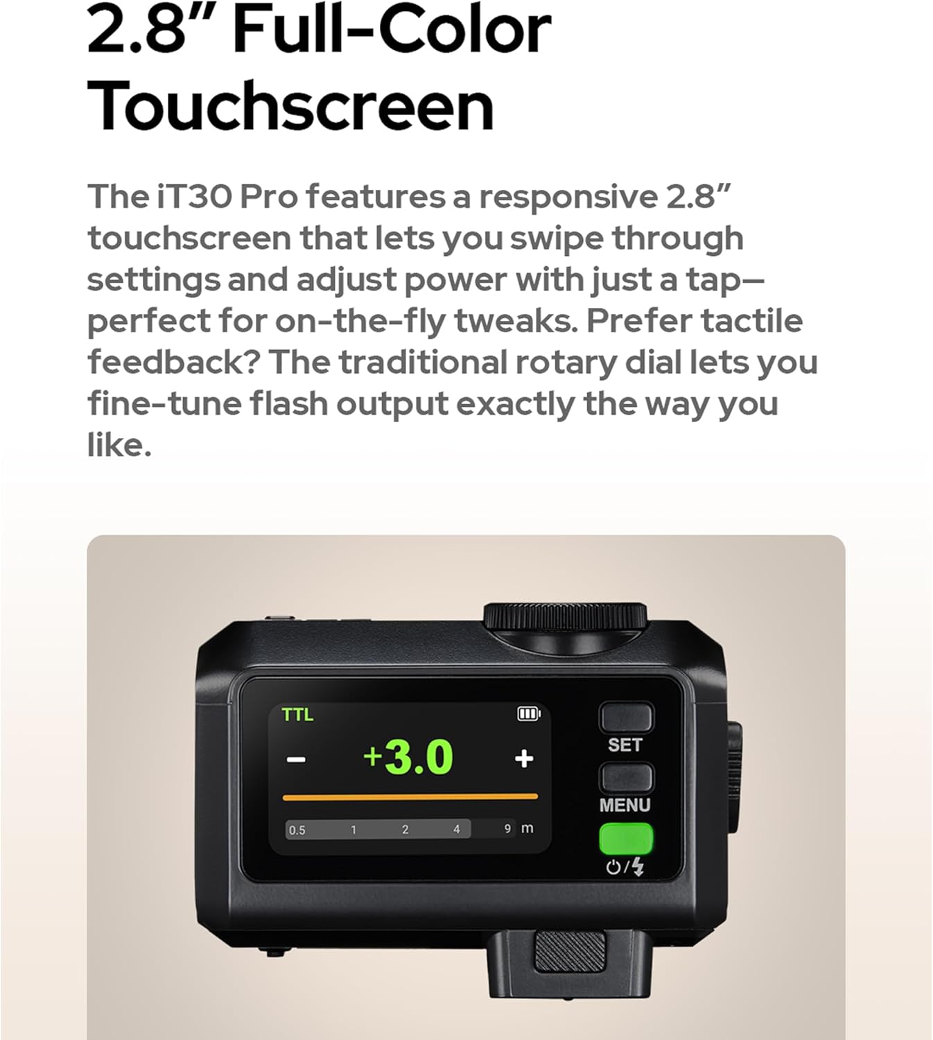 GODOX IT30Pro TTL Mini Camera Flash Light,Full-Color Touchscreen,2.4GHz X System,Built-in Diffuser and Battery (for Canon)