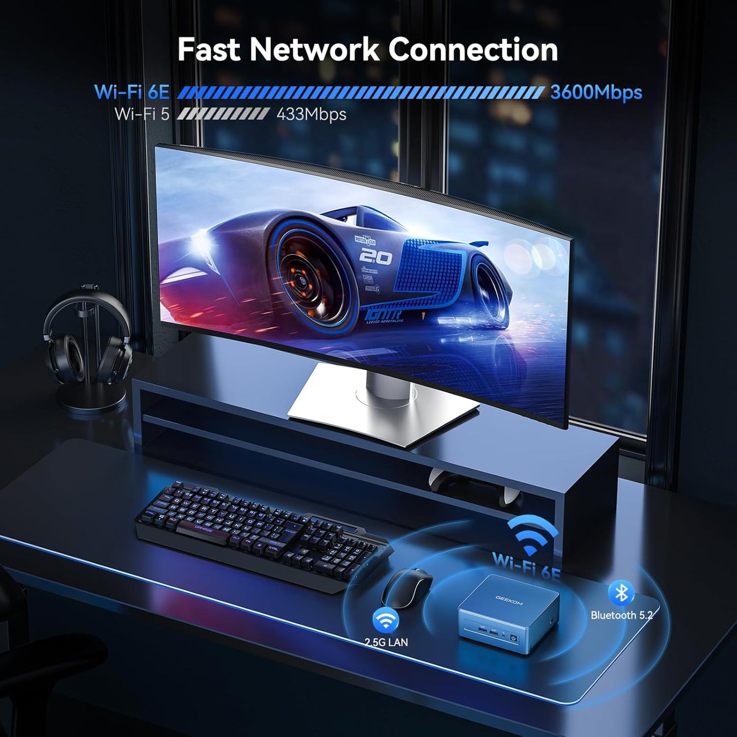 GEEKOM IT12 Mini PC(3-Year Quality Support) with 12th Gen Intel i9-12900HK, NUC 12 Mini Desktop(Up to 5GHz), 32GB DDR4& 1TB M.2 2280 NVMe Gen4*4 SSD, Win11 Pro, 8K/Quad Display/USB4/WiFi 6E/BT5.2