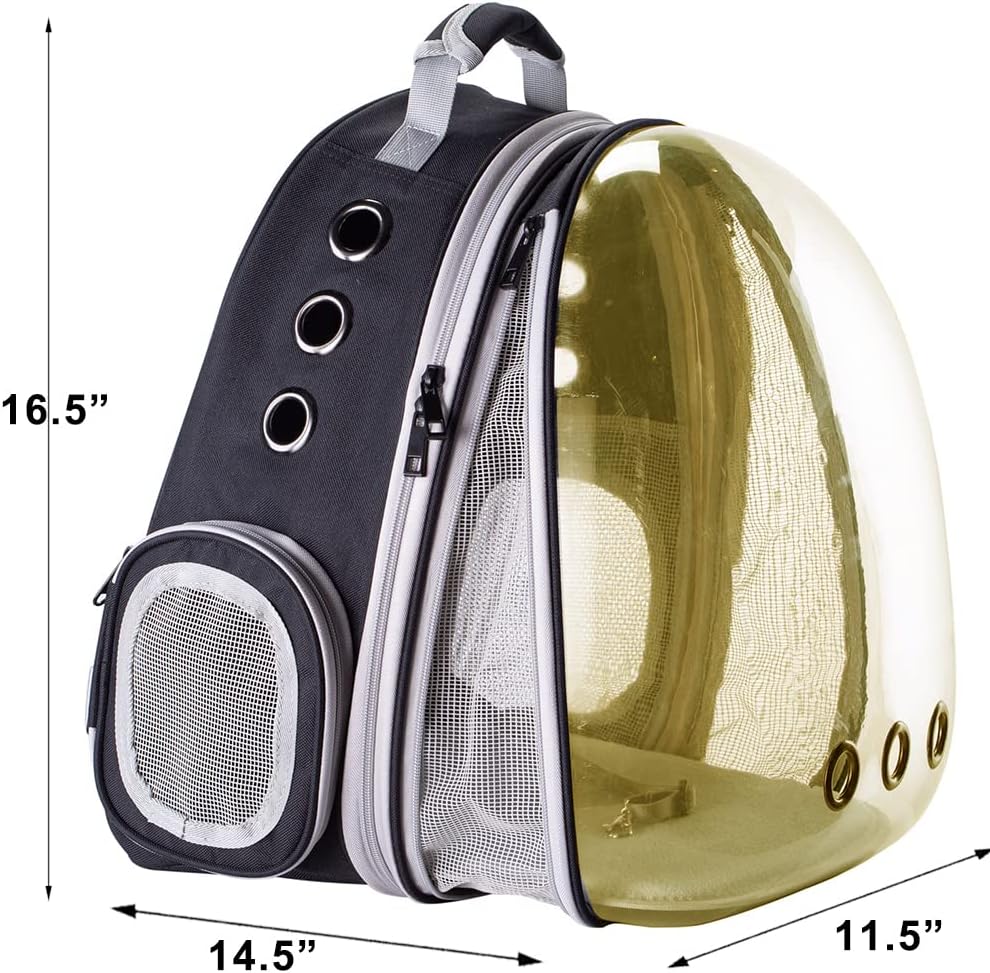 WEVONIGU Front Expandable Cat Backpack Carrier,Fit up to 16 lbs,Pet Carrier Backpack,Space Capsule Astronaut Bubble Window Bag,Cats and Puppies,Airline-Approved,Designed for Travel,Hiking,Walking