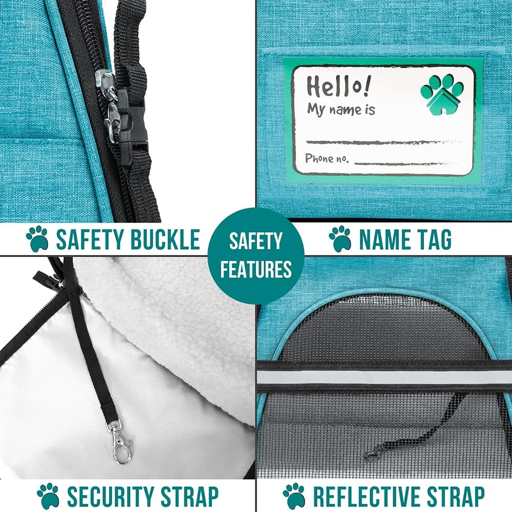 Premium Airline Approved Soft-Sided Pet Travel Carrier by PetAmi | Ventilated, Comfortable Design with Safety Features | Perfect For Plane or Car | Ideal for Small to Medium Sized Cats, Dogs, and Pets