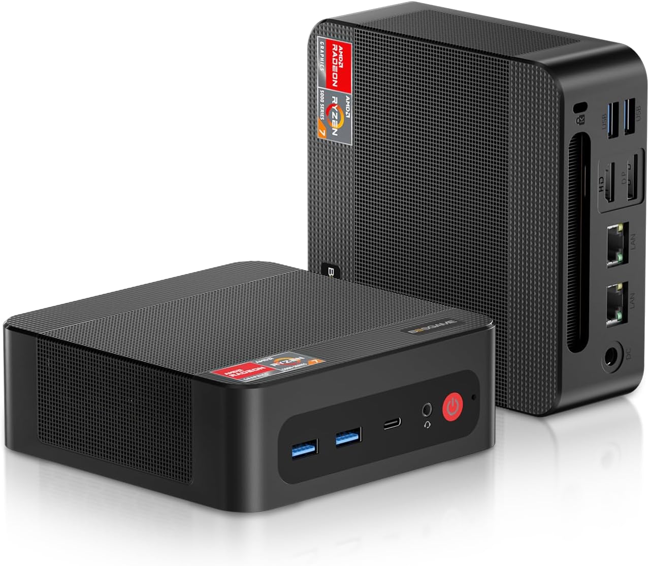 BOSGAME P3 Lite Mini PC, AMD Ryzen 7 6800H Mini Computers, 24GB DDR5, 1TB PCIe SSD, 4K Triple Display & USB4, Dual 2.5G LAN & Wi-Fi 6E & BT5.2, Desktop Computers for Gaming, Office, Design