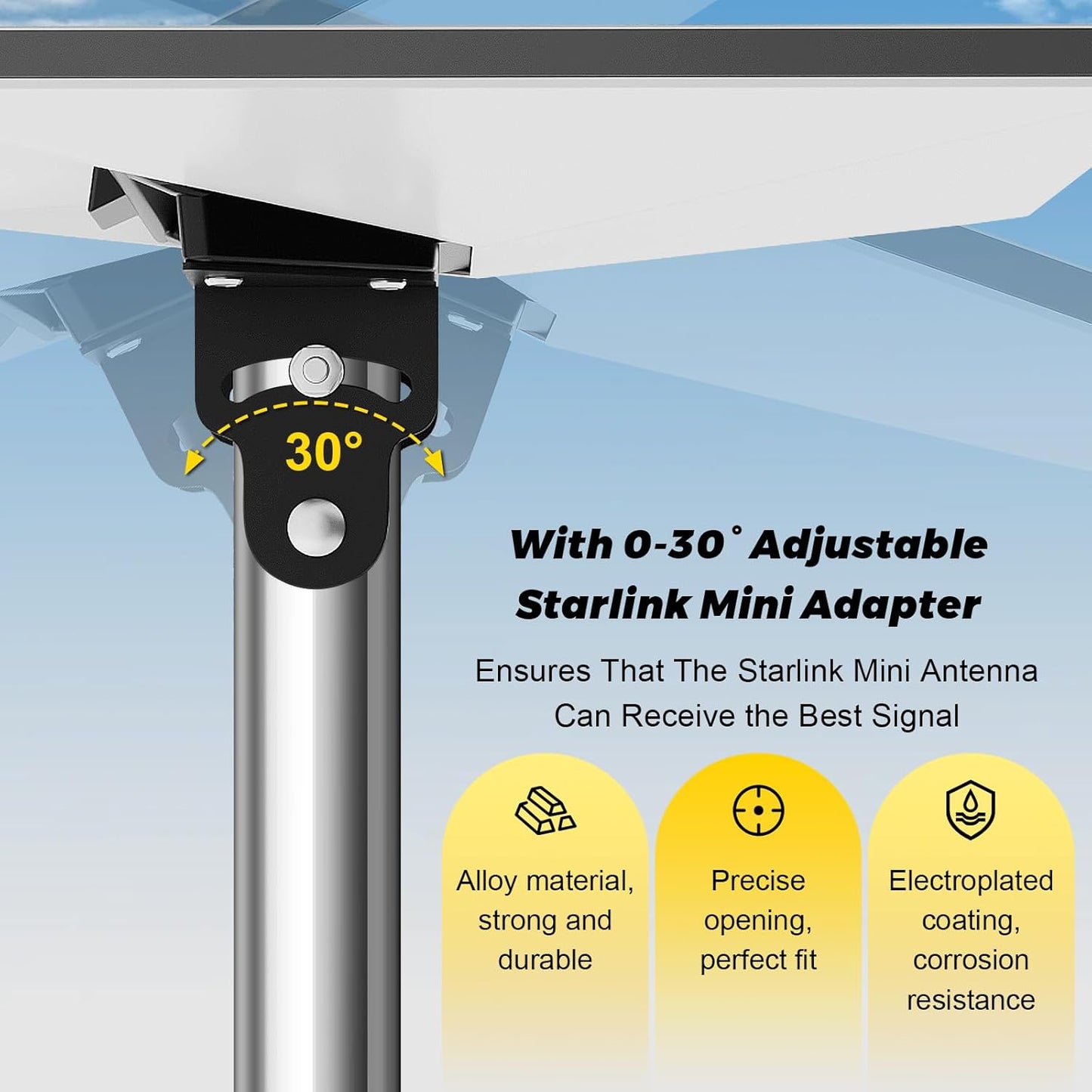 Starlink Mini Pole Mount, Lymorexan 8 Ft Starlink Mimi Mounting Kit with RV Ladder Mount, Removable Stainless Steel Pole, Fits 1 inch Ladder Rails Accessories Suitable for RV, Van, Truck
