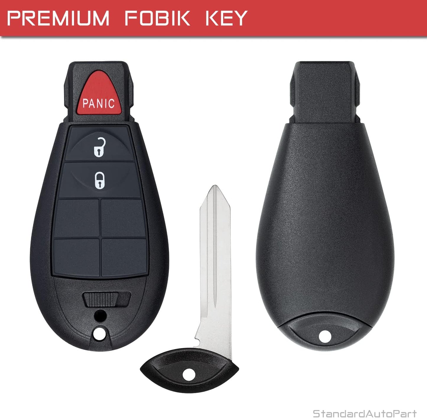 StandardAutoPart Premium Replacement Car Keyless Entry Remote for Grand Caravan Journey Durango Ram Town and Country 300 M3N5WY783X IYZ-C01C (2 Button)