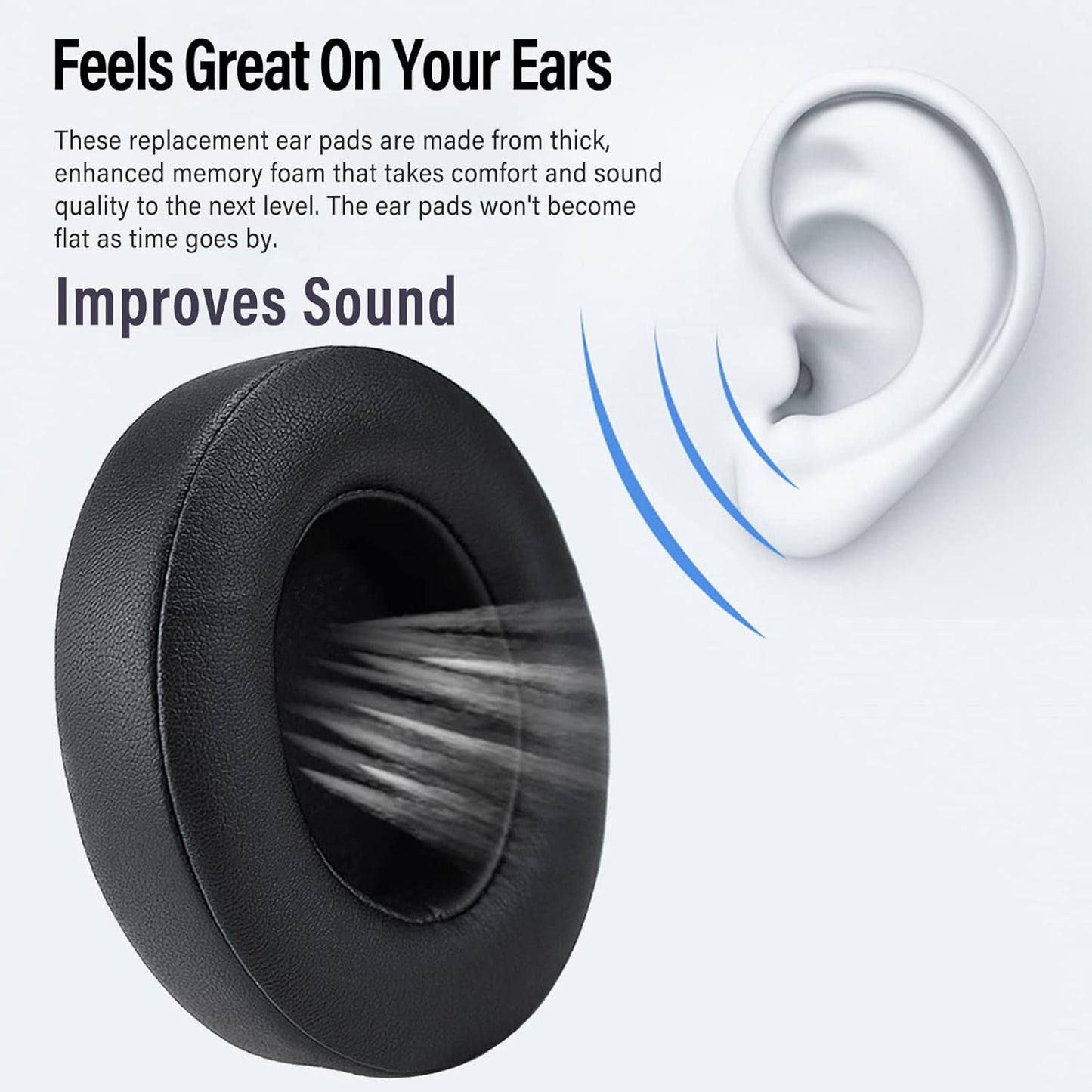 Studio 3 Ear Pads Cushions Replacement Earpads for Beats Studio 2 & Studio 3 Wired & Wireless Headphones,Ear Cushions Memory Foam Earpads with Soft Protein Leather Replacement Parts -White Floral