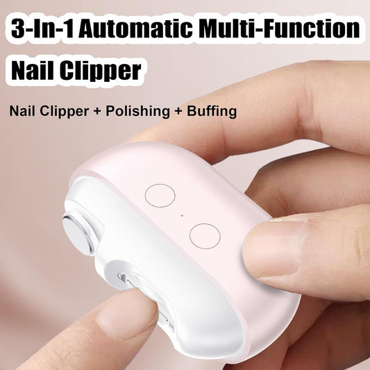 Fanyil/Vueeze/Yosody EasyClip Smart Nail Clipper, New 3-in-1 Multi-Function Easy Clip Electric Nail Clipper, With LED Light & Nails Scraps Storage & Polishing for Adults, Seniors (Black) - PuriLite
