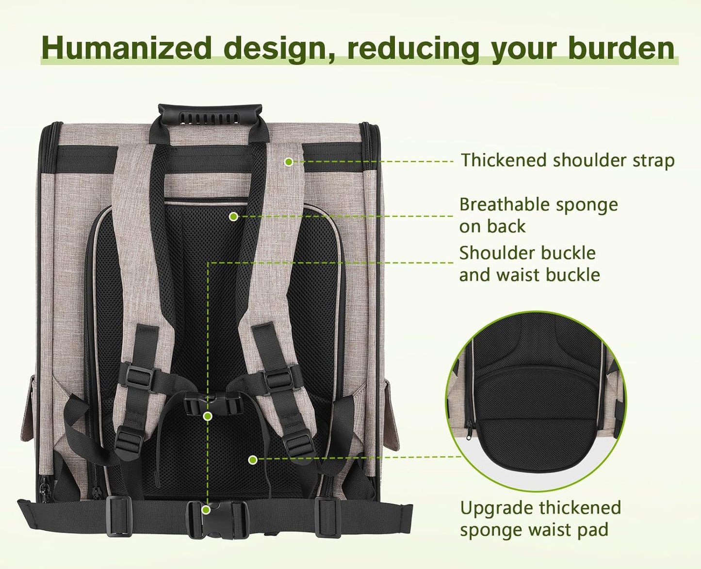 Pecute Pet Carrier Backpack, Dog Carrier Backpack Expandable with Breathable Mesh for Pets <6kg, Pet Backpack Carrier for Hiking Travel Camping Outdoor