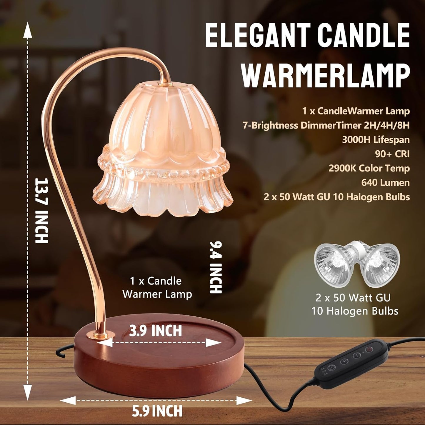Purilite Select Candle Warmer Table Lamp