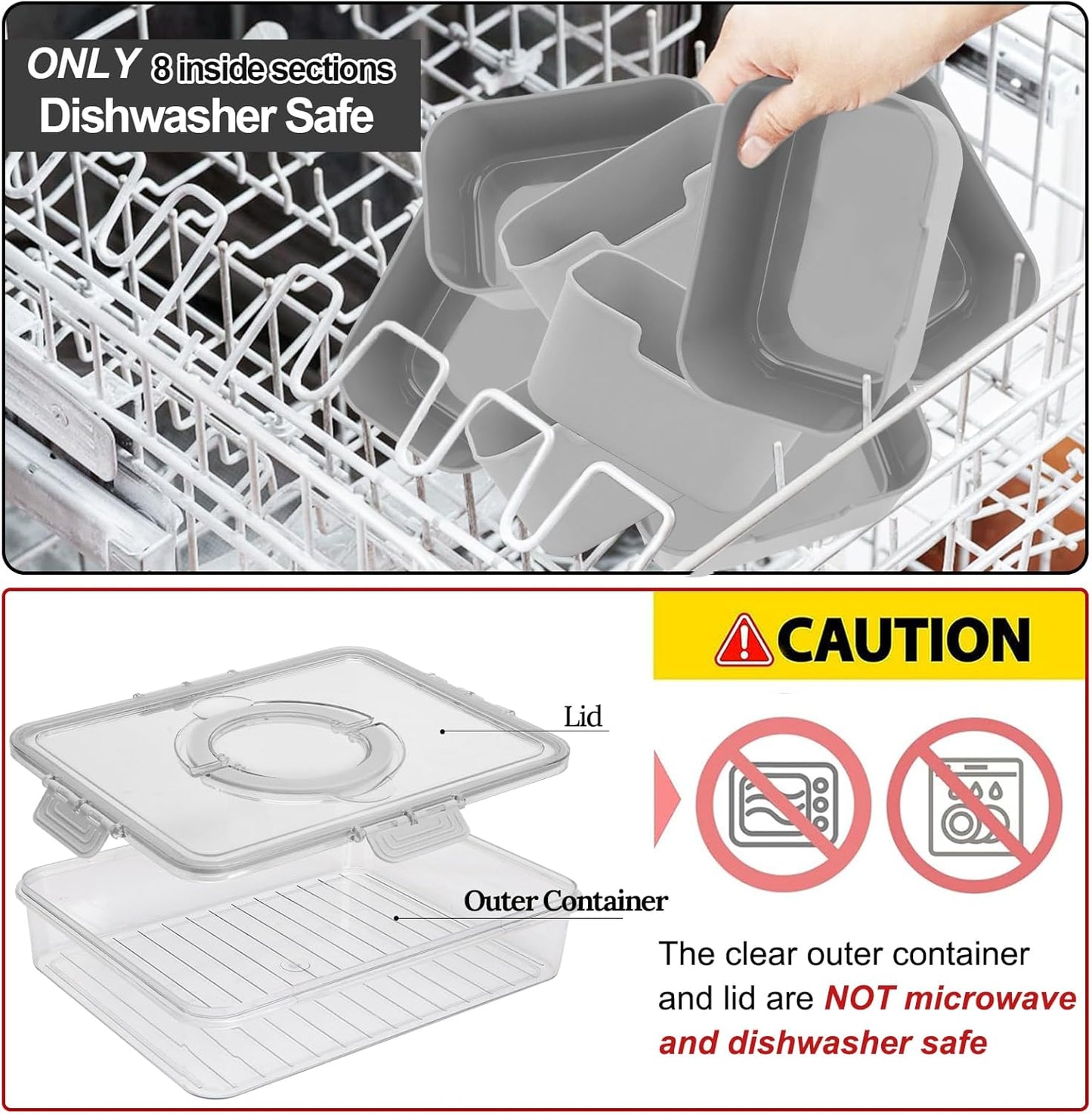 Purilite Select Clear Compartmentalized Snack Box