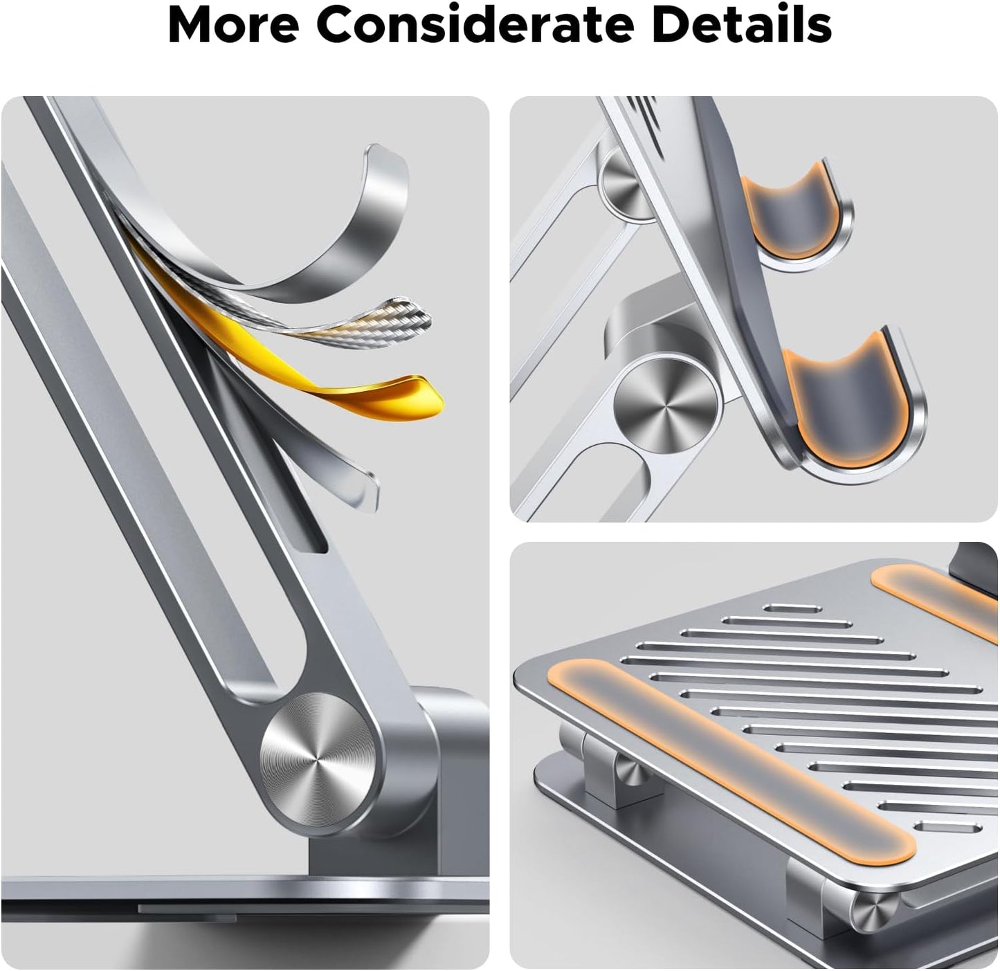 UGREEN Tablet Stand Holder for Desk, Aluminum Desktop Tablet Holder Dock Adjustable Foldable Riser Compatible with iPad Pro 12.9, 9.7, 10.5, iPad Air, iPad mini, Surface Pro, Galaxy Tab, Silver