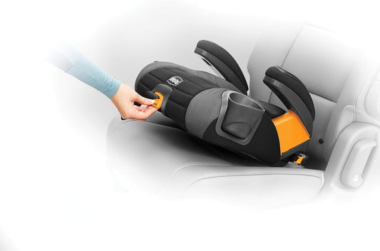 Chicco GoFit Plus Backless Booster Car Seat with LATCH Attachment and Quick-Release LATCH Removal, Portable Travel Booster Seat for children 40-110 lbs. - Avenue/Black & Charcoal Grey