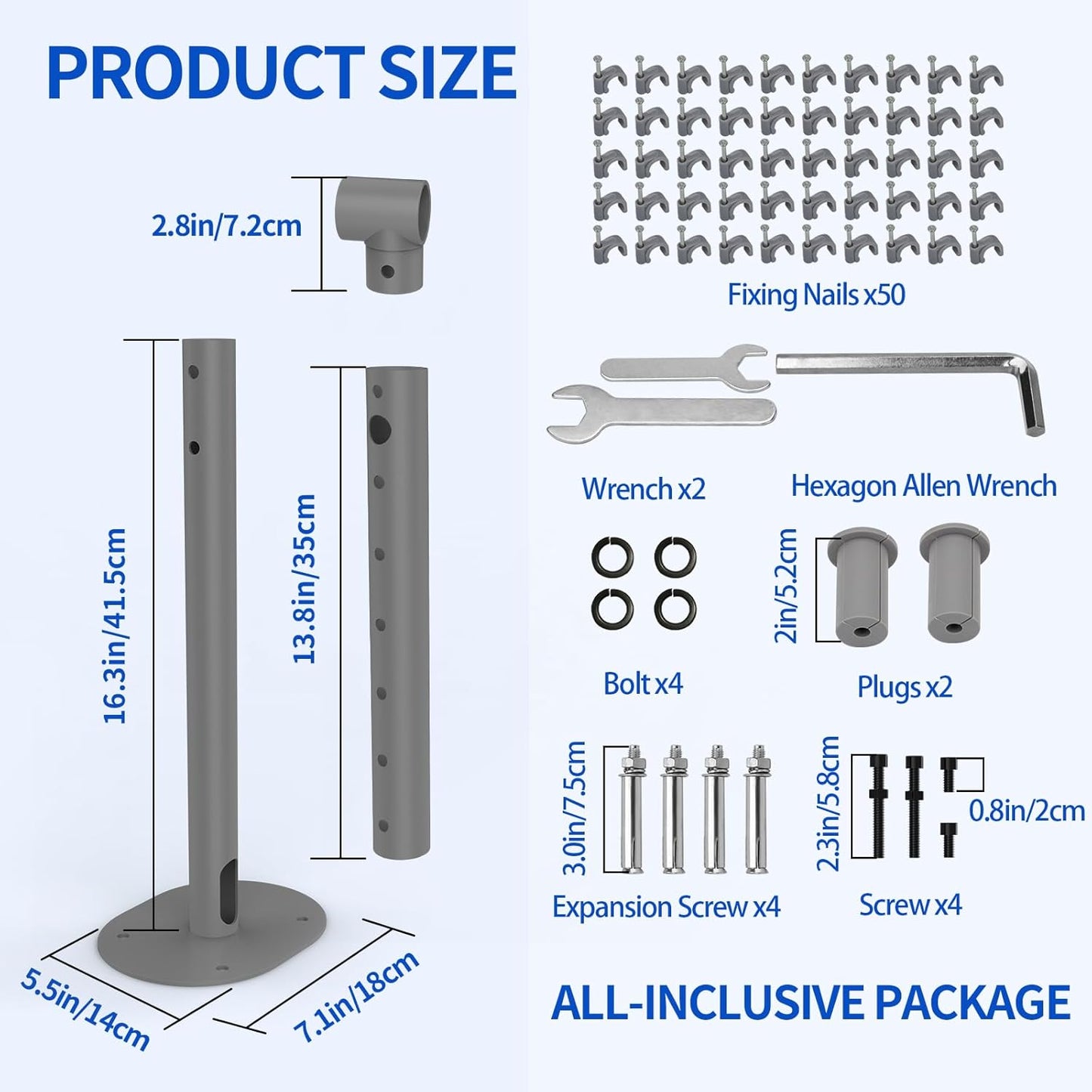 28 Inch Starlink Long Wall Mount, Adjustable Starlink Mounting Kit Gen 2, Including Starlink Standard Pipe Adapter, Starlink Roof Mount for V2 Starlink Standard Dish