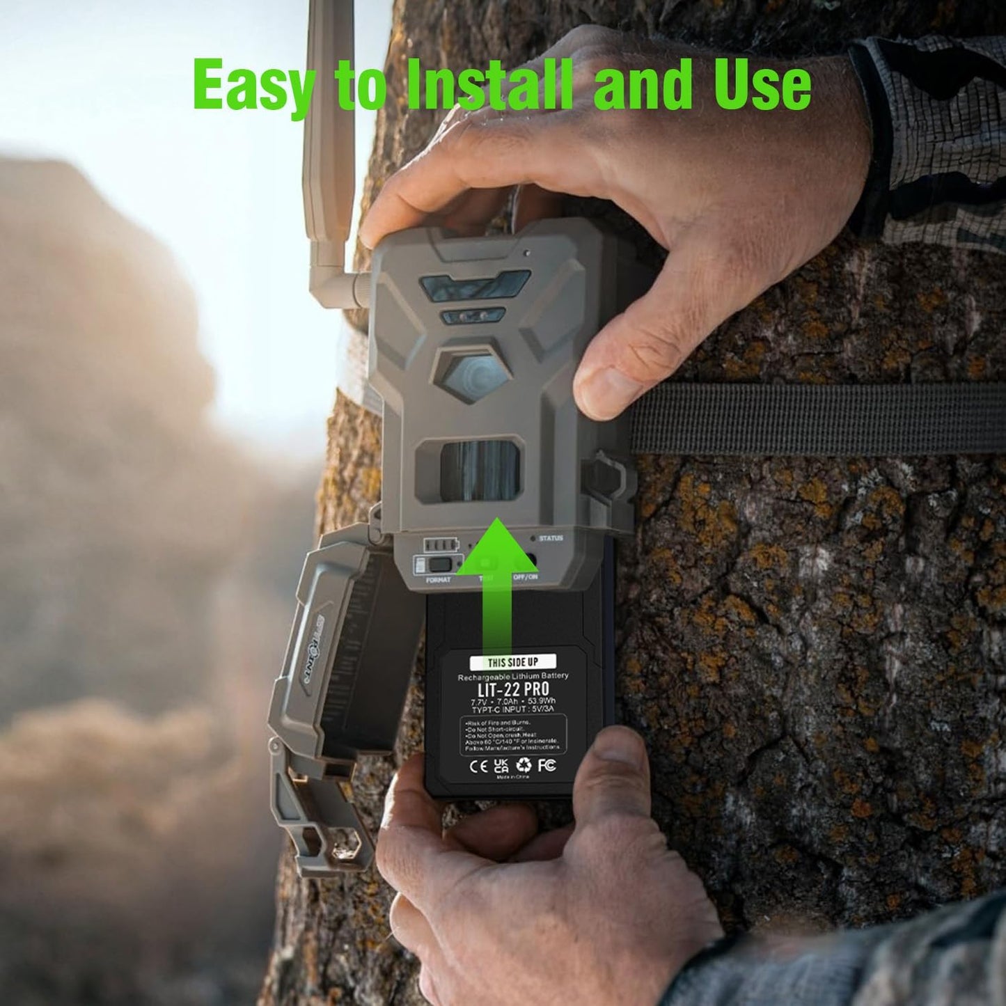 2 Pack Batteries for Trail Camera 7000mAh LIT-22 Rechargeable Battery Pack for Hunting Trail Camera Compatible with Flex-M, G-36, Plus, Flex S Replacement Battery