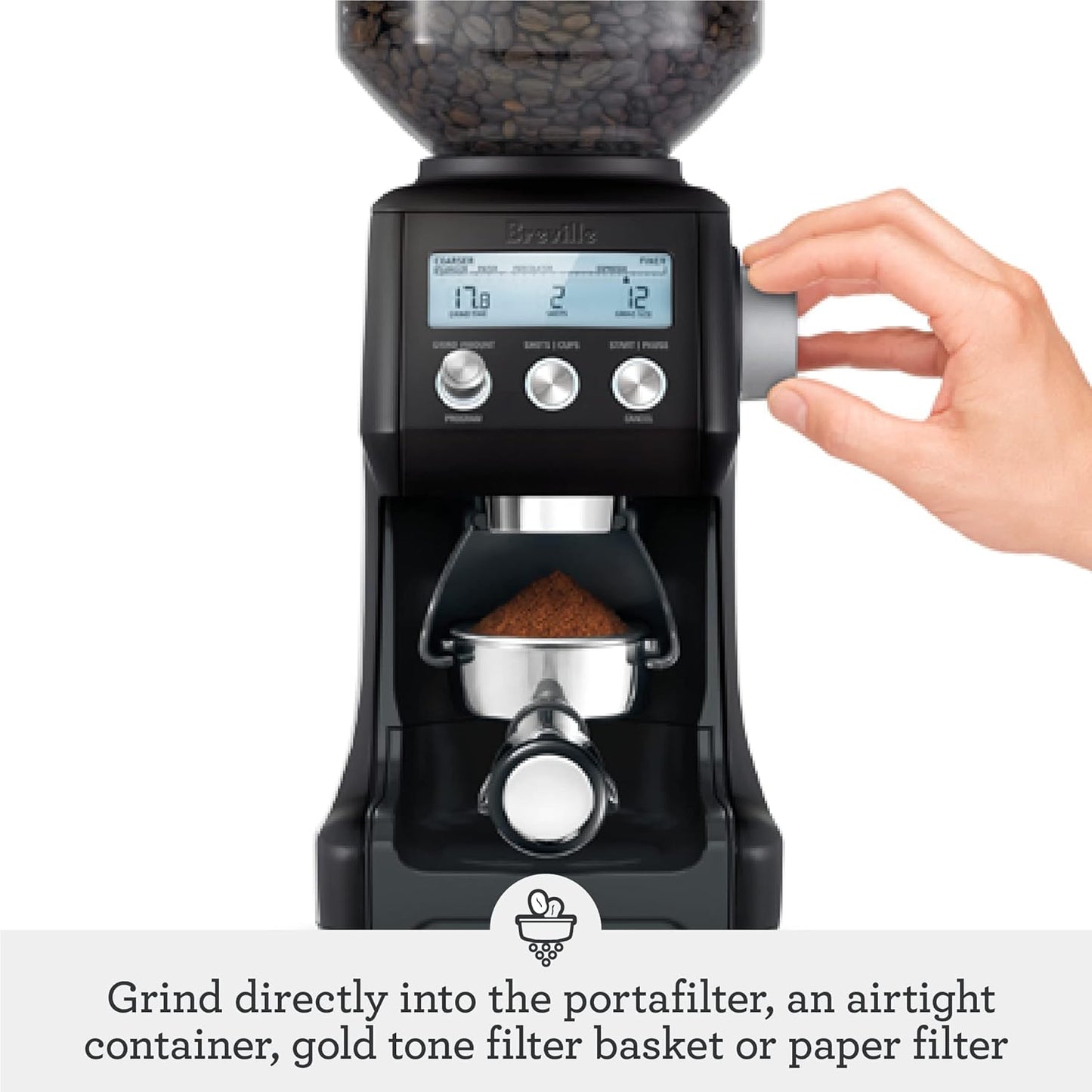 Breville BCG820BSS Smart Grinder Pro Coffee Bean Grinder, Brushed Stainless Steel