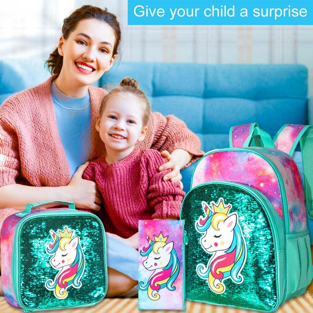 3pcs Backpack for Boys and Girls, 16” Kids Kindergarten Bookbag with Lunch Box, Cute Elementary Backpacks for Boy Girl
