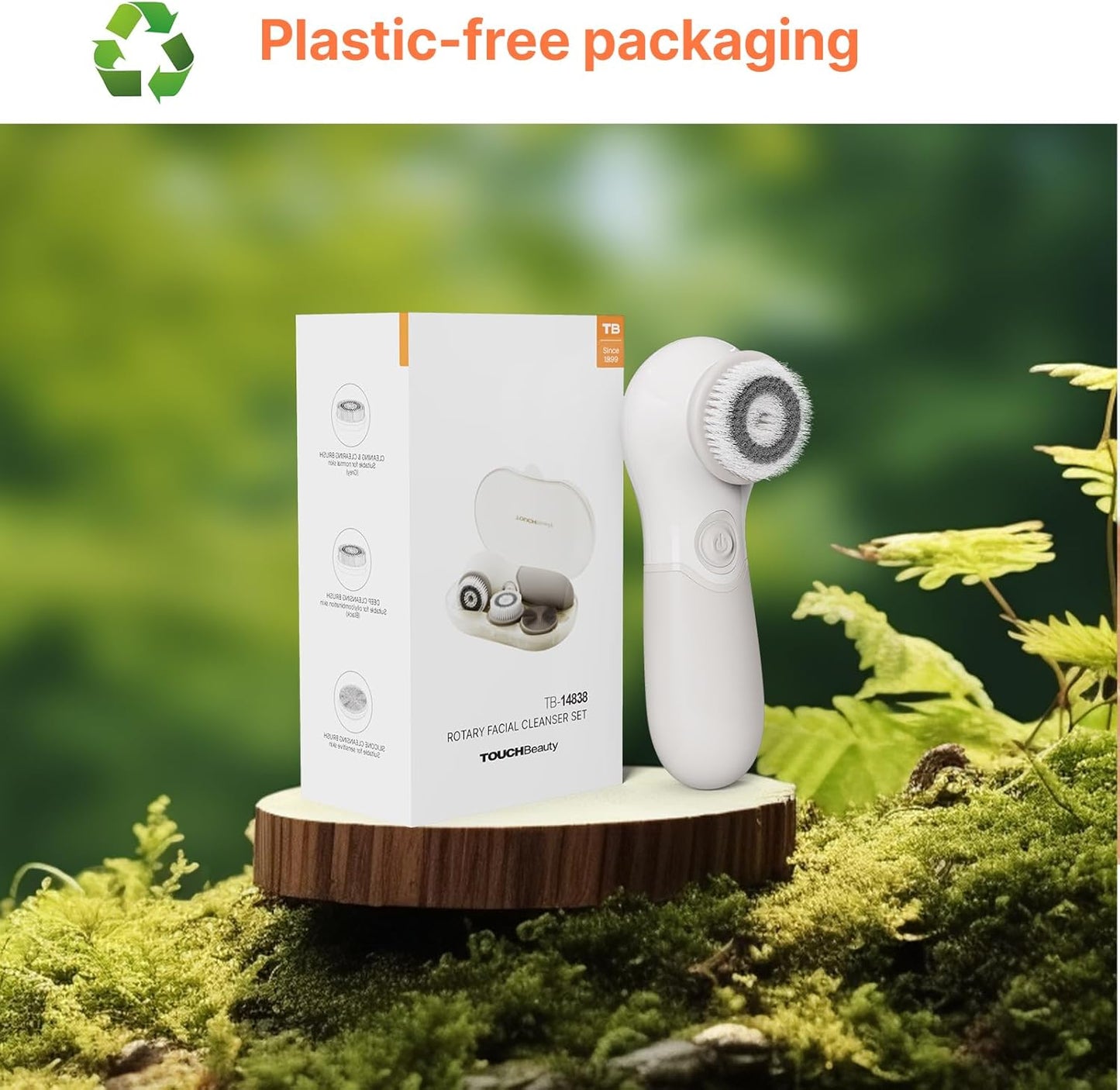 Facial Cleansing Brush Electric Facial Exfoliating Massage Brush with 3 Cleanser Heads and 2 Speeds Adjustable for Deep Cleaning, Removing Blackhead, Face Massaging