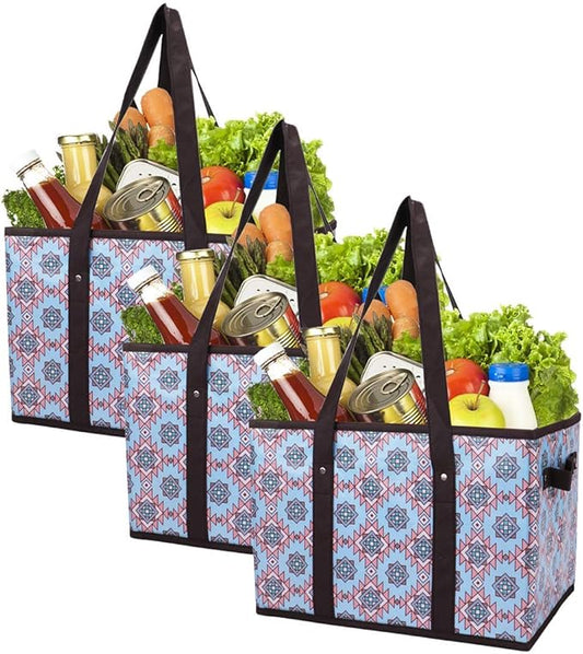 Purilite Select™ Heavy-Duty Reusable Grocery Tote Box Bags – 4 Gallon Capacity