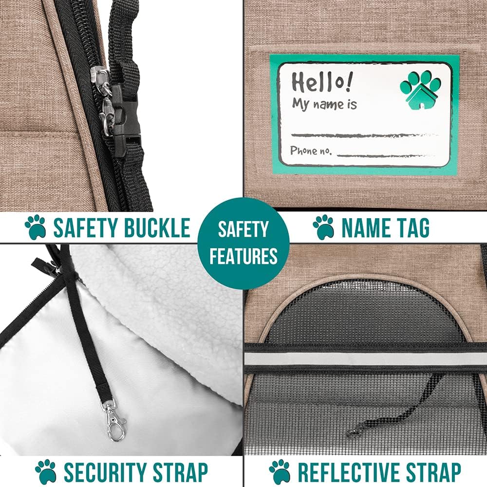 Premium Airline Approved Soft-Sided Pet Travel Carrier by PetAmi | Ventilated, Comfortable Design with Safety Features | Perfect For Plane or Car | Ideal for Small to Medium Sized Cats, Dogs, and Pets