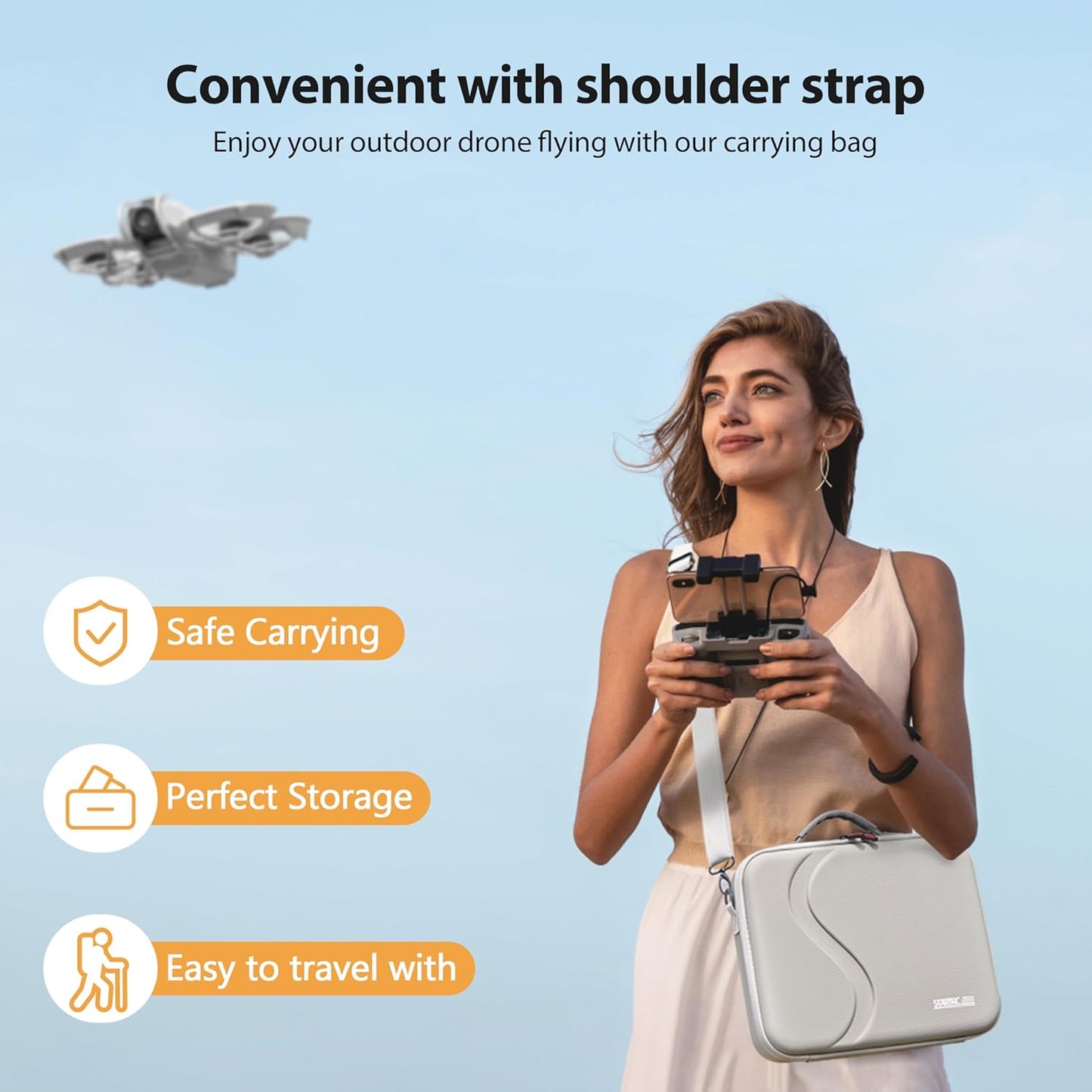 STARTRC Neo Case for DJI Neo Fly More Combo Portable Carrying Protective Bag for DJI Neo Accessories, Compatible with RC-N3/N2 Remote Controller, Neo Intelligent Flight Battery, Charging Hub