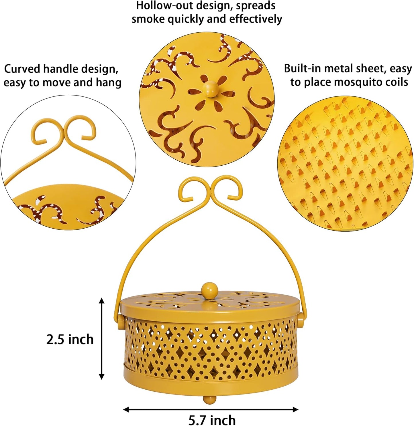 Purilite Select Metal Mosquito Coil Holder with Lid