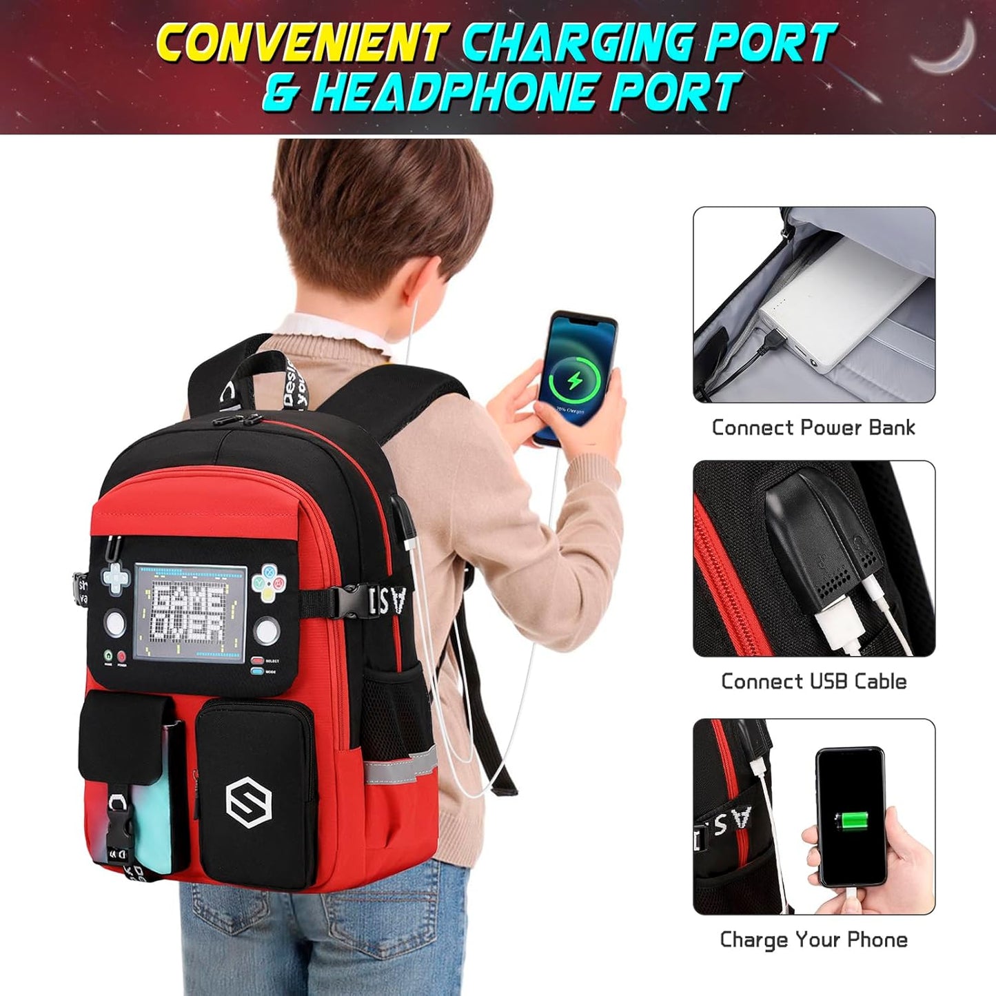 Scothen Cool Luminous School Backpacks for Boys