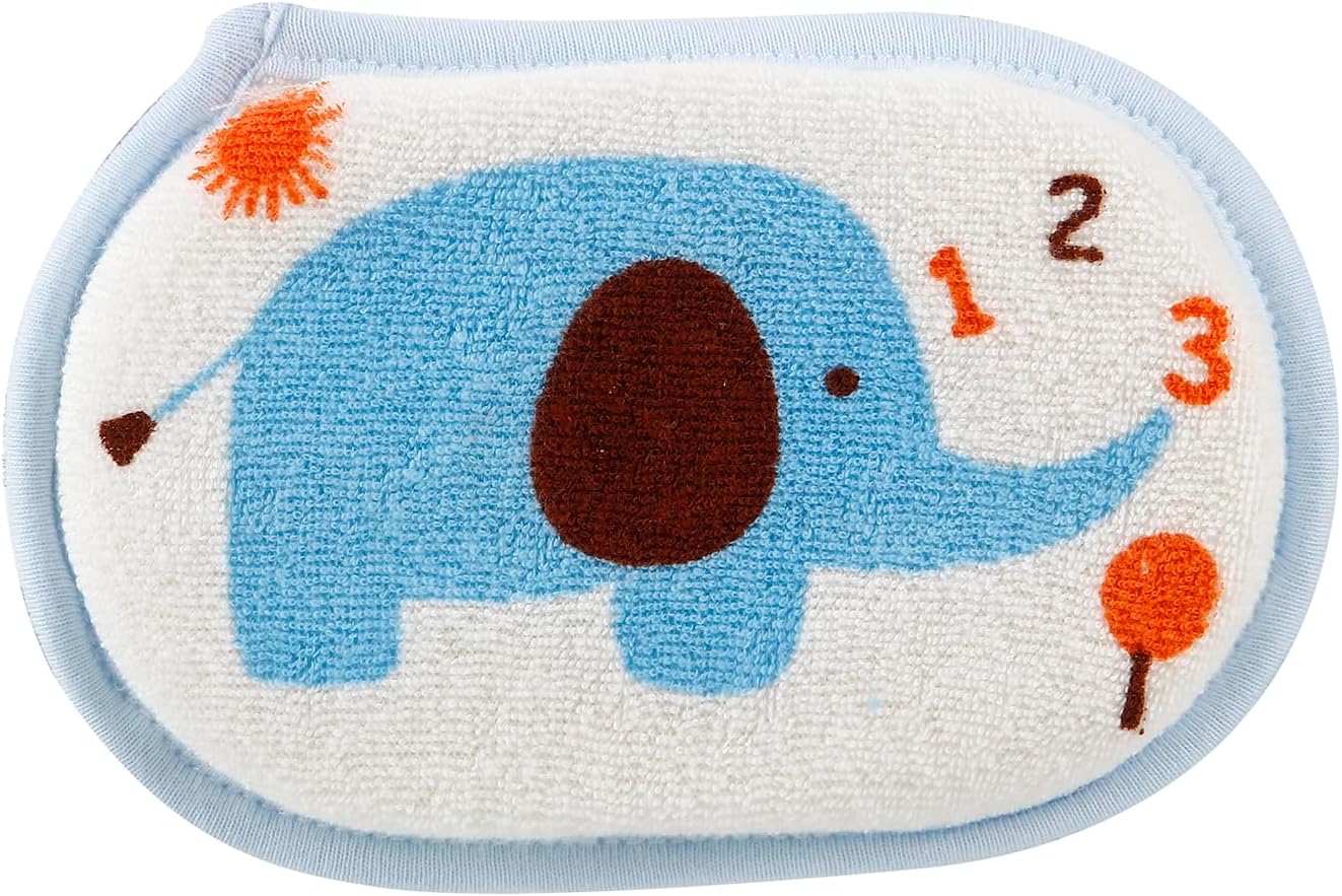 PandaEar Baby Bath Rinse Cup, Silicone Baby Shampoo Rinse Cup with 2 Baby Bath Sponge and 2 Cradle Cap Brush for Infants, Toddler Body Bath Essentials