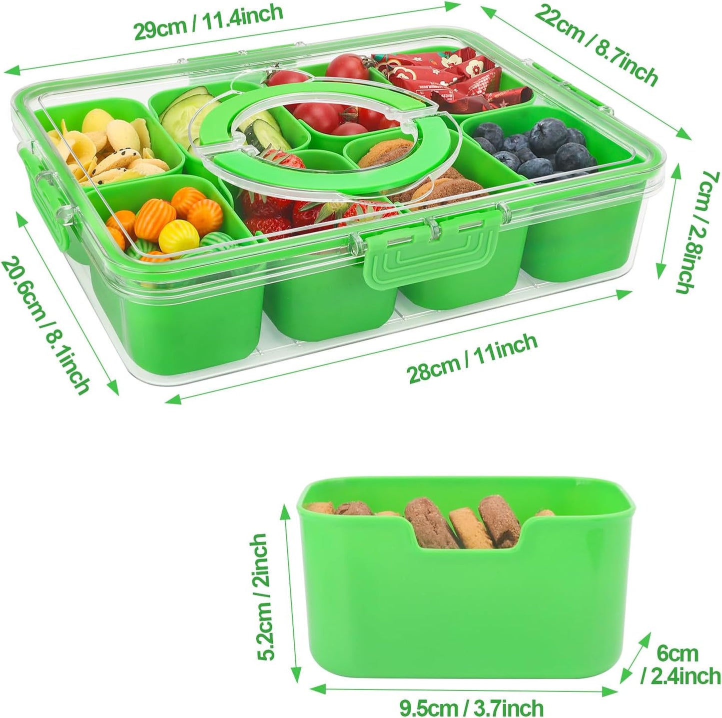 Purilite Select Clear Compartmentalized Snack Box