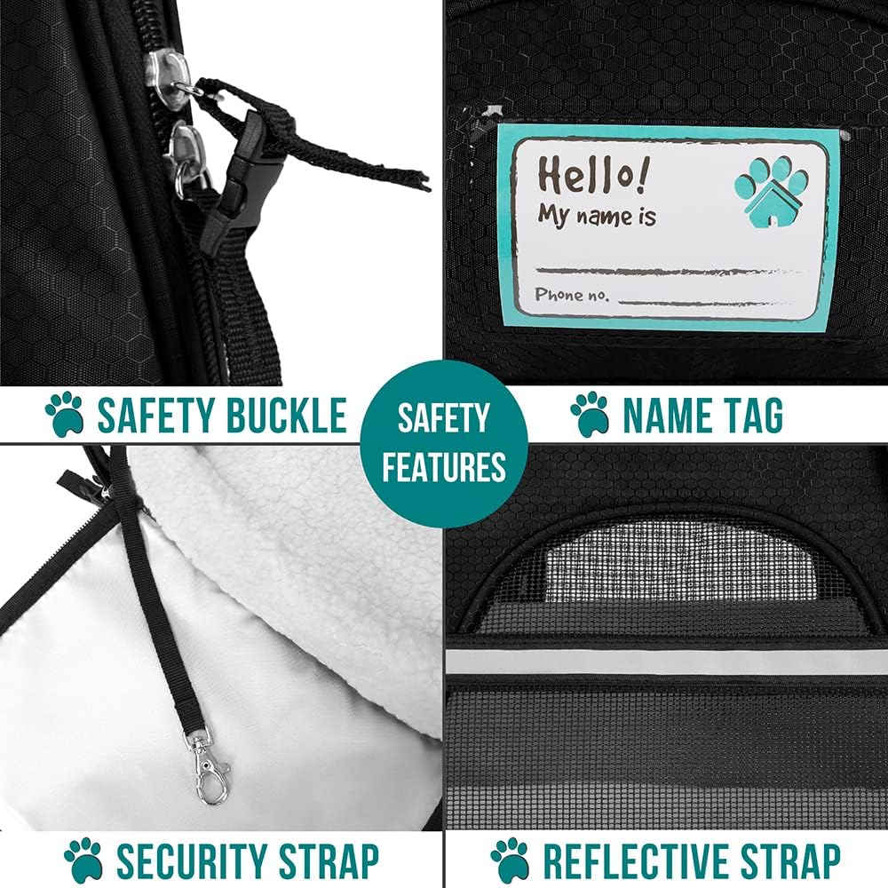 Premium Airline Approved Soft-Sided Pet Travel Carrier by PetAmi | Ventilated, Comfortable Design with Safety Features | Perfect For Plane or Car | Ideal for Small to Medium Sized Cats, Dogs, and Pets