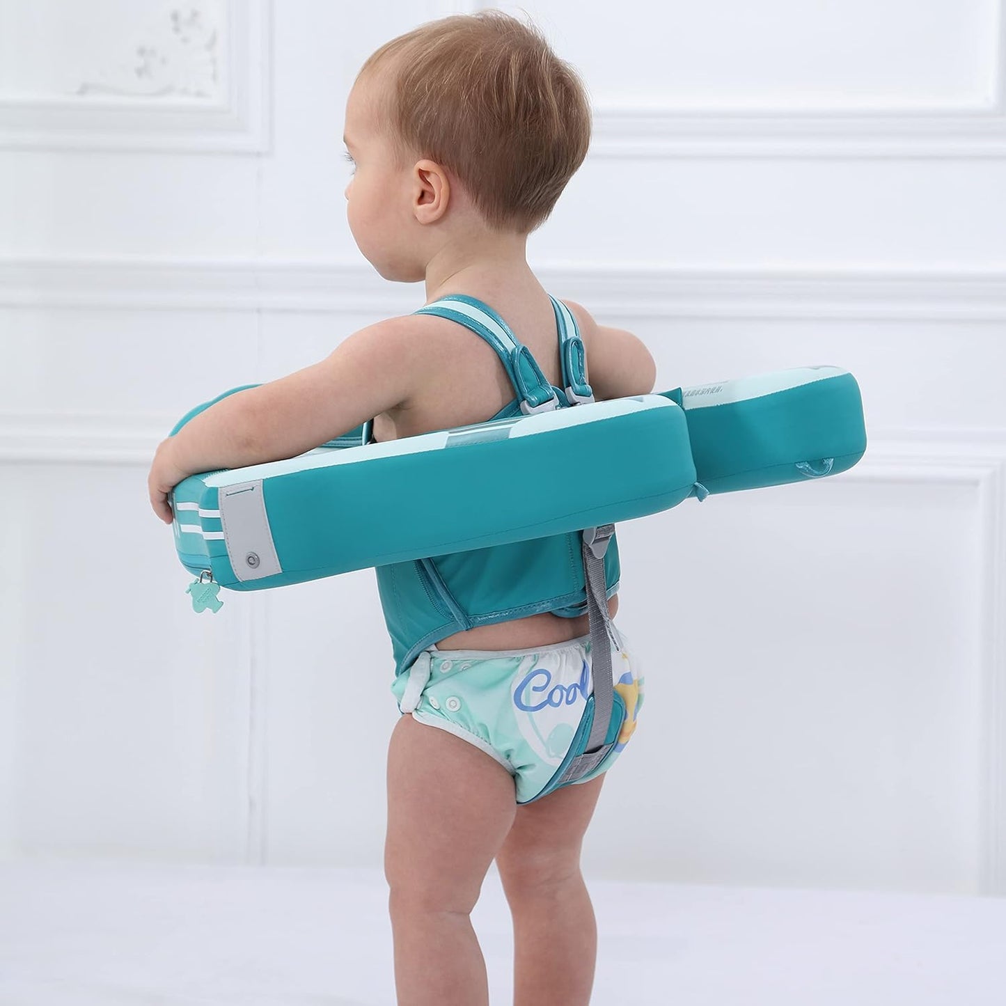 Mambobaby Baby Swim Float with Canopy, Non-Inflatable Solid Baby Float, Upgrade Soft Skin-Friendly Material Infant Swim Float