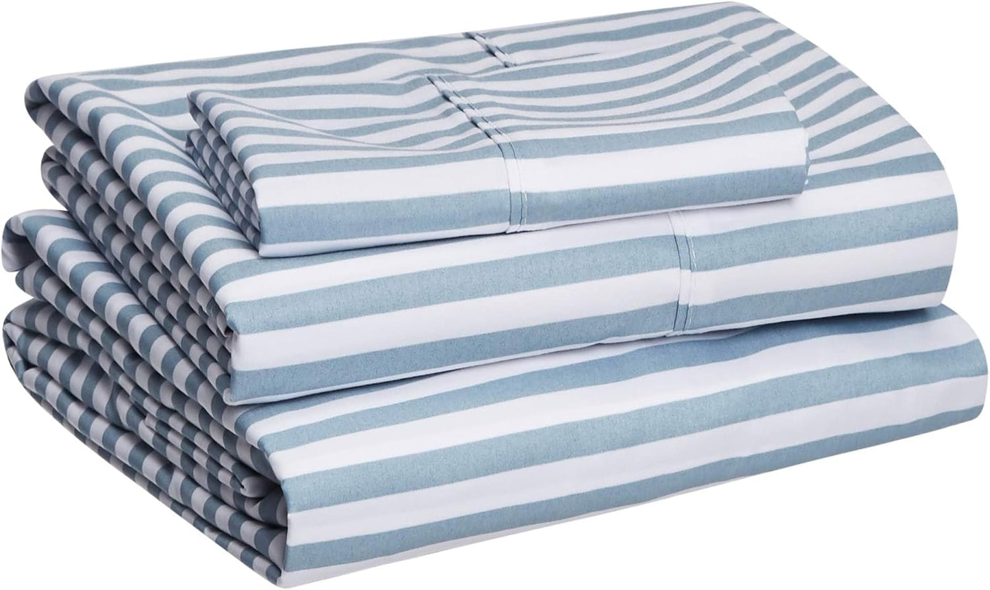 Amazon Basics Lightweight, Breathable Microfiber 4-Piece Bed Sheet Set with 14-Inch Deep Pockets, Full, Blush Pink, Solid