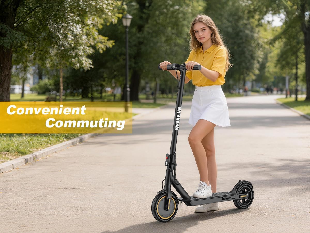 Electric Scooter, 350W Power Motor, Max 30 KM/H & 20-30 KM Range, 8.5" Solid Tire, Foldable Commuting E-Scooter for Adults & Teens with Dual Brake, Max Load 120KG