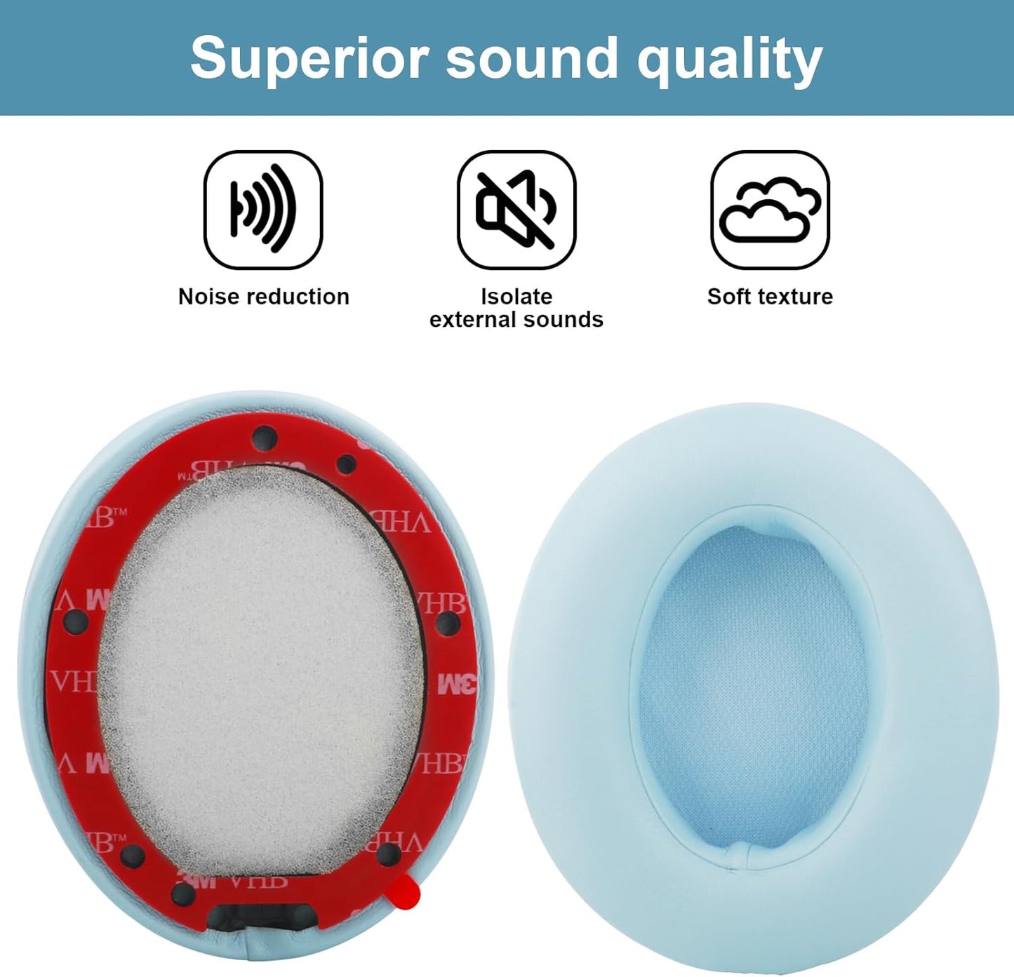 Studio 3 Ear Pads Cushions Replacement Earpads for Beats Studio 2 & Studio 3 Wired & Wireless Headphones,Ear Cushions Memory Foam Earpads with Soft Protein Leather Replacement Parts -White Floral