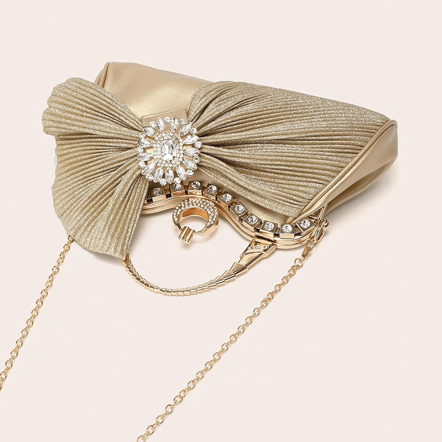 Buric Clutch Purses for Women Rhinestone Evening Handbag Bridal Wedding Prom Purse Formal Party Bow Tie Clutch for Women