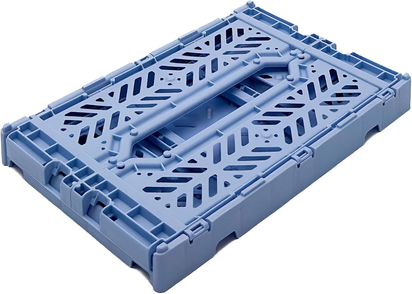AYKASA Collapsible Storage Bins, Plastic Crate for Storage, Collapsible Crate, Utility Stackable Box (Small, Arctic blue)