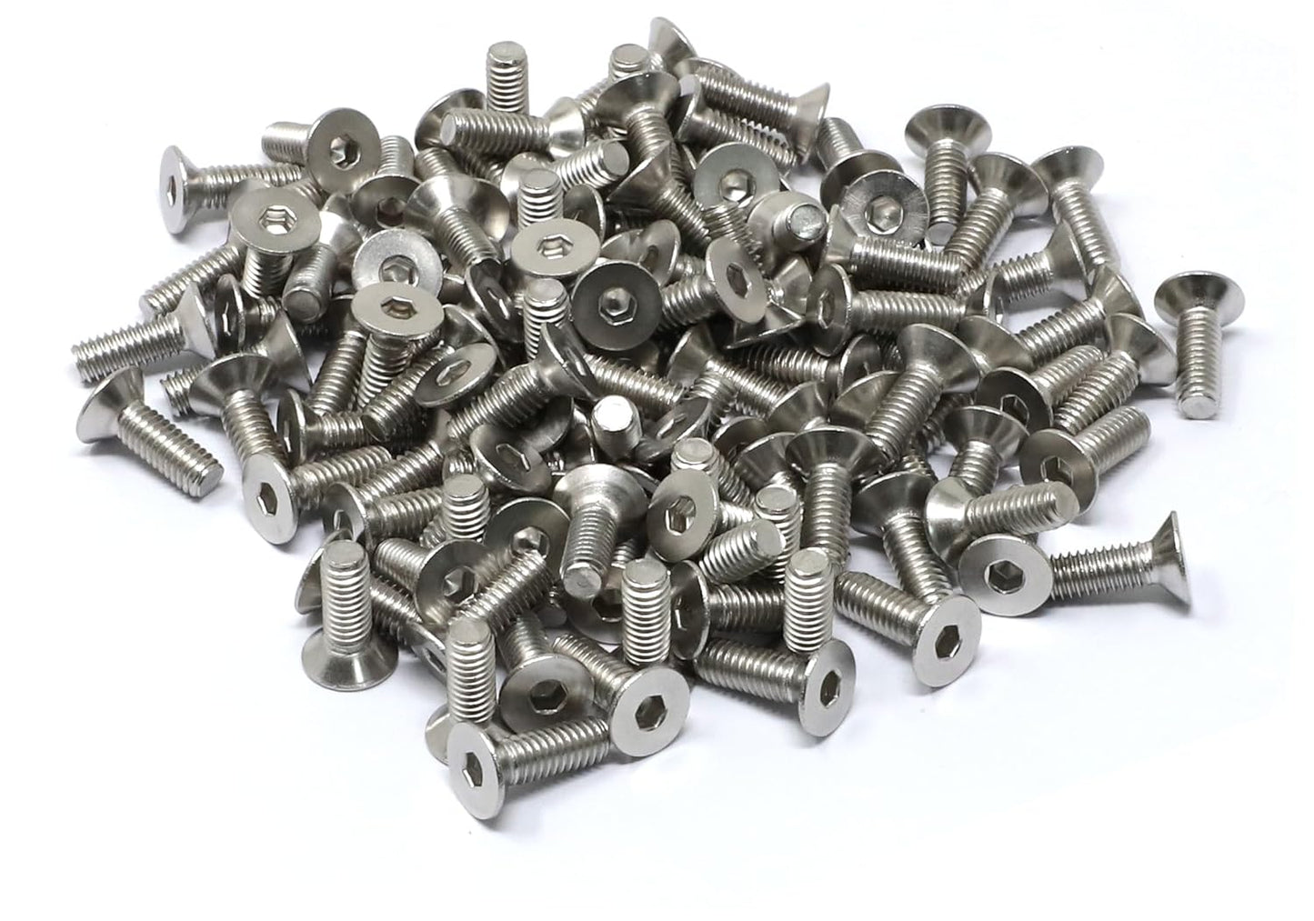 iexcell 5 Pcs M8 x 80mm Thread Pitch 1.25 mm Stainless Steel 304 Hex Socket Flat Head Cap Screws Bolts Kit