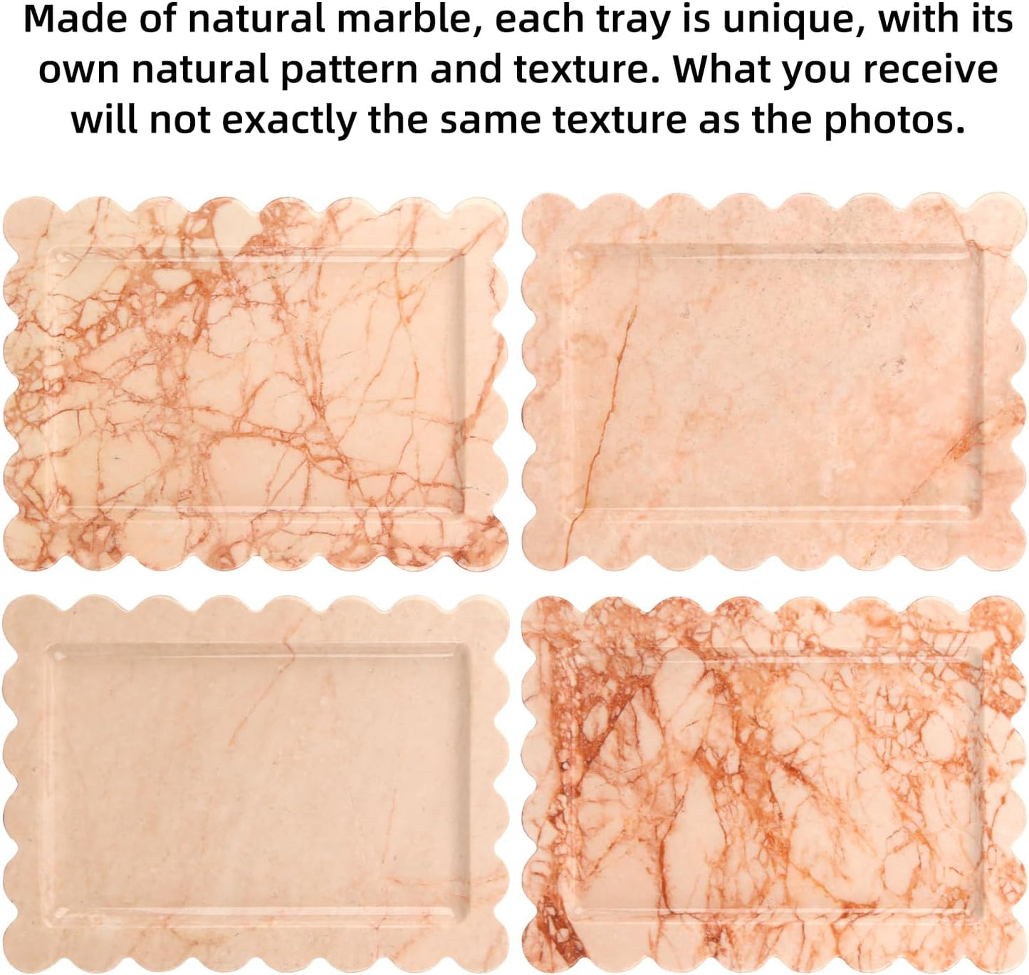 HESHIBI Marble Decorative Tray, Square, 8x8 inches, Rosso Lepanto, Luxury Natural Stone, Bathroom Vanity, Dresser Top, Kitchen Sink, Trinket Ring Tray