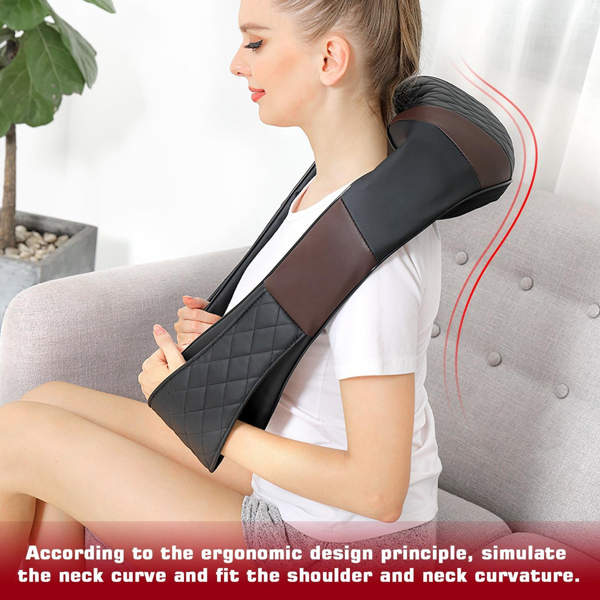 Neck Massager with Heat, Shiatsu Back Neck and Shoulder Massager - Gifts for Women/men/Mom/Dad - Electric Deeper Tissue 4D Kneading Massage, Use at Home, Office, Car - PuriLite