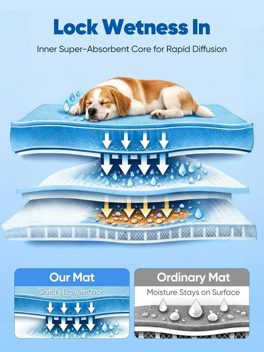 Moisture Wicking, Dog Cooling Mat, Rywell 32"×44"(110x80cm) Extra Large Self-Cooling Pet Mat with Arc-Chill Tech, Color-Changing Fabric, Washable Non-Slip Summer Dog Mat, Blue